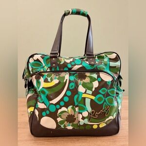 VINTAGE 90’s ROXY Carry-On Travel Bag Overnight Weekender- Green Eucalyptus